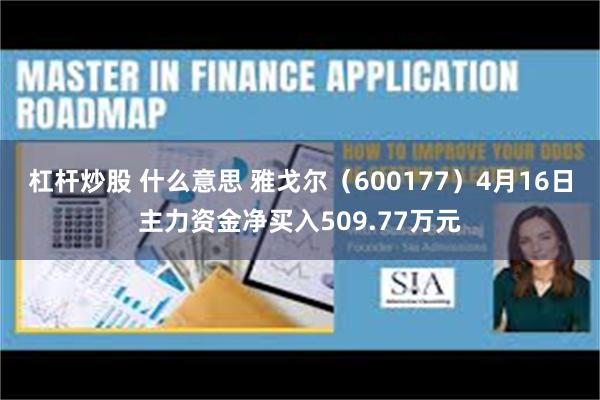 杠杆炒股 什么意思 雅戈尔（600177）4月16日主力资金净买入509.77万元